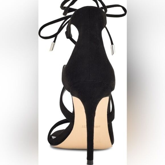 NINE WEST 10M Strappy Stilettos Sandal Ankle Wrap Heeled Dress high heels shoes - Picture 6 of 11